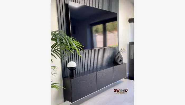 Blue grey Floating TV