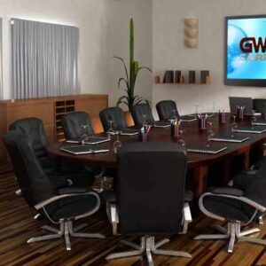 Boardroom design dark mahogany