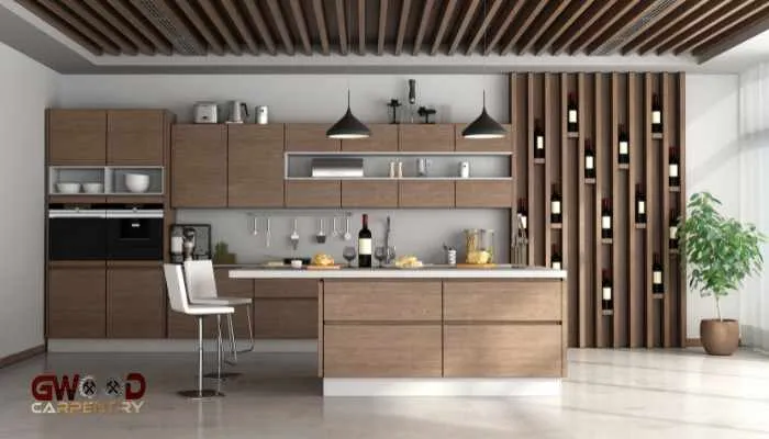 Kitchen island cypress clear