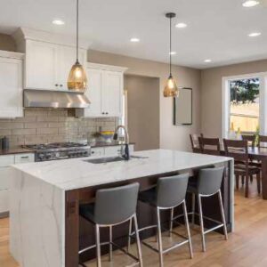 Kitchen island white light gray