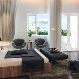 Modern Bedroom design. Mocha