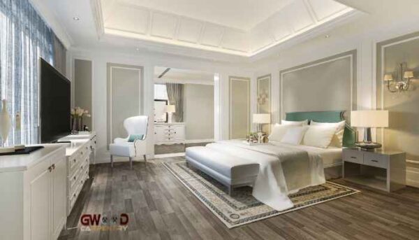 Modern Bedroom design.White & grey