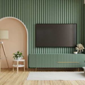 Modern Floating TV Unit medium to dark olive green
