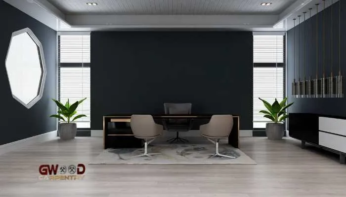 Modern black onyx office desk