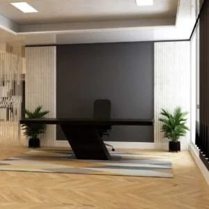 Modern brown grey office desk