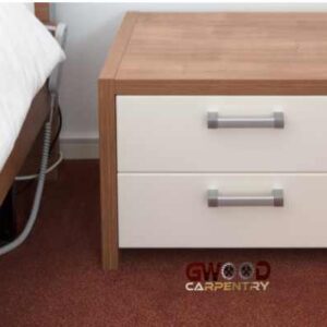 Modern pedestal white & Honey Maple