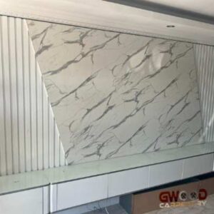 Modern wall unit white and silk gray