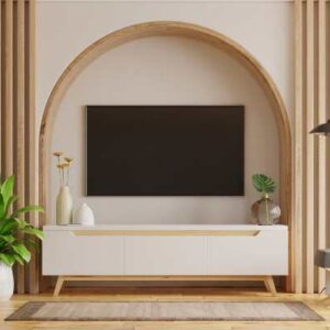 modern floating tv unit top curved