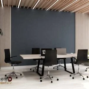 modern grey honey boards office desk