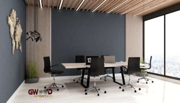 modern grey honey boards office desk