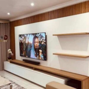 modern wall unit white amber varnish