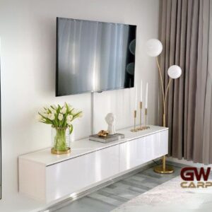 Floating White TV Unit with a sleek