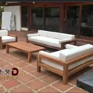 Outdoor Solid Wood Chaises Set