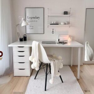 white study desk table