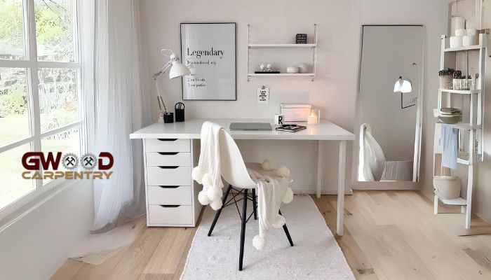 white study desk table